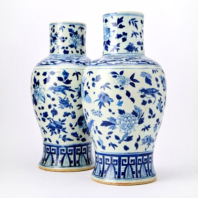 Lot 192 - Pair of Chinese Blue and White Porcelain Vases