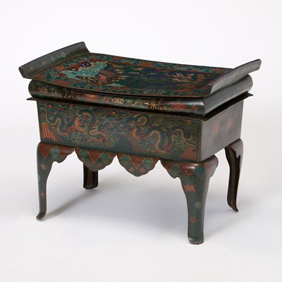 Lot 243 - An Unusual Japanese Cloisonne Enamel Seat and Chest
