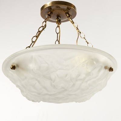 Lot 340 - Degue Molded Clear and Frosted Glass Plafonnier
