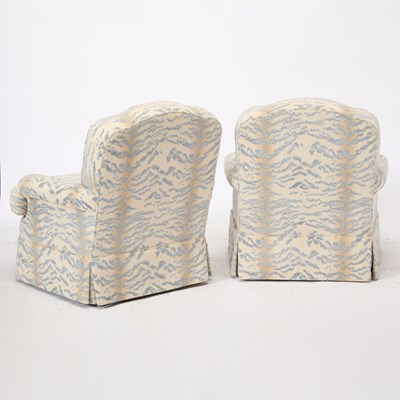 Lot 347 - Pair of Upholstered Swivel Club Chairs