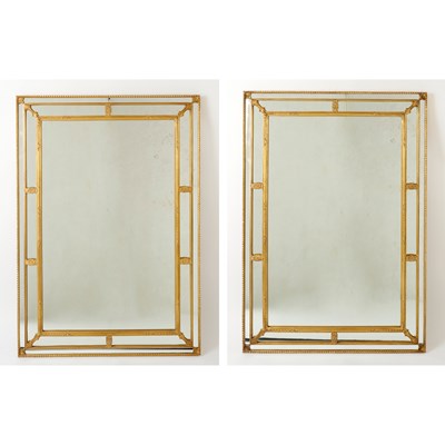 Lot 339 - Pair of George III Style Giltwood and Mirror Framed Mirrors