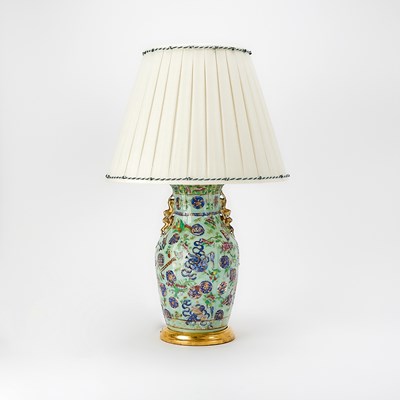 Lot 352 - Chinese Famille Verte Vase Mounted as a Lamp