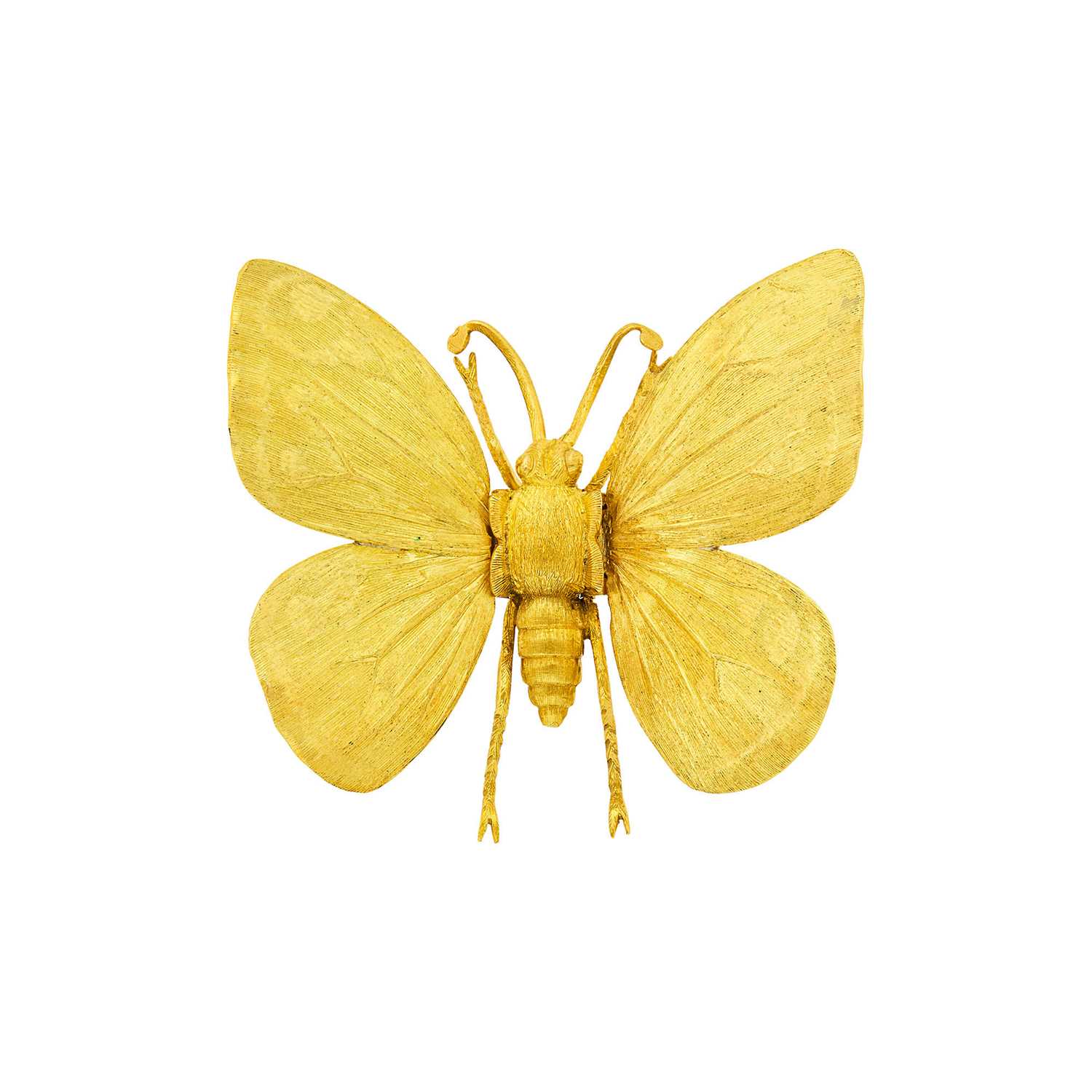 Lot 19 - Mario Buccellati Gold 'En Tremblant' Butterfly Brooch