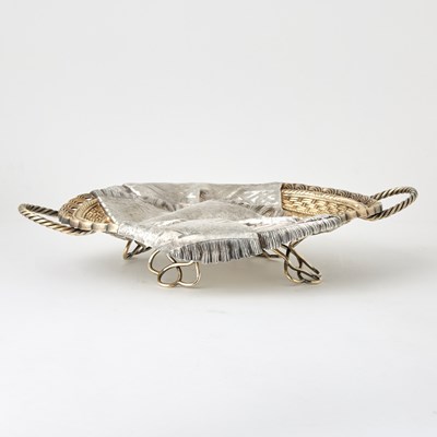 Lot 216 - Russian Style Silver Trompe l’oeil Two-Handled Basket