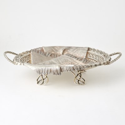 Lot 198 - Russian Style Silver Trompe l’oeil Two-Handled Basket