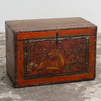 Lot 242 - Tibetan Style Paint Decorated Chest