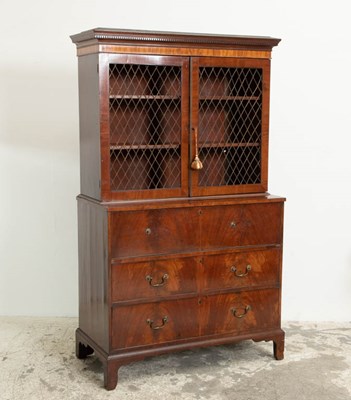 Lot 267 - George III Banded Mahogany Secretary Bookcase