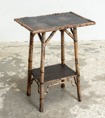 Lot 327 - Victorian Bamboo and Lacquer Side Table