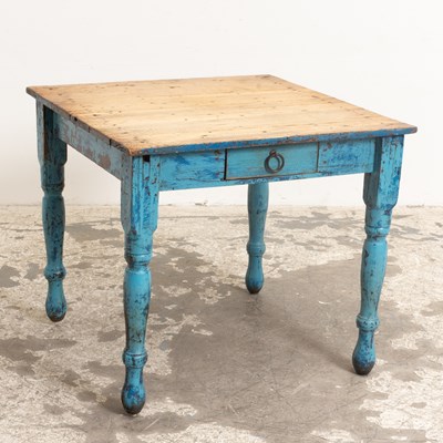 Lot 293 - Pine Provincial Blue Painted Work Table