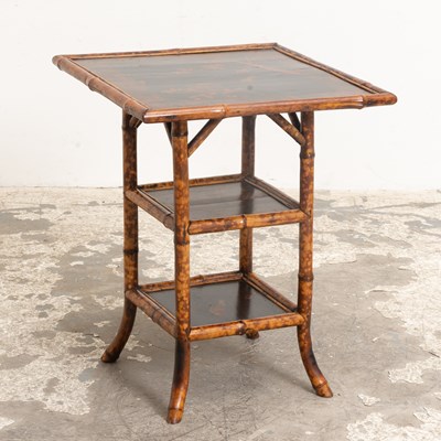 Lot 328 - Victorian Bamboo and Lacquer Side Table