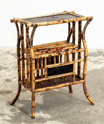 Lot 360 - Victorian Bamboo Canterbury Table