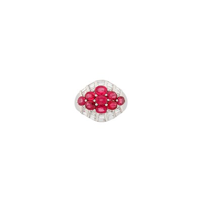 Lot 47 - Platinum, Ruby and Diamond Ring