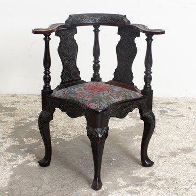 Lot 254 - Victorian Style Carved Oak Corner Chair