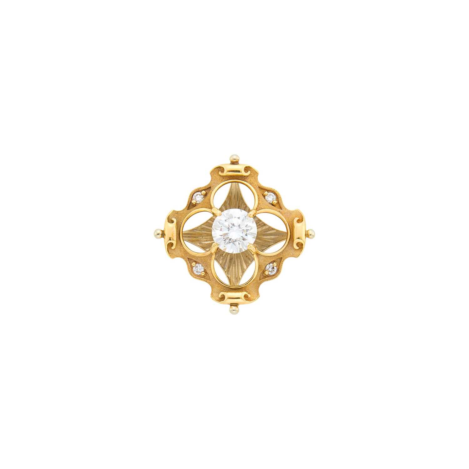 Lot 2274 - Two-Color Gold and Diamond Pendant