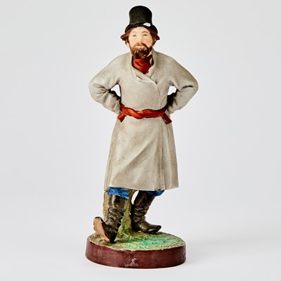 Lot 316 - Russian Porcelain Figure of a Dancing Peasant Man