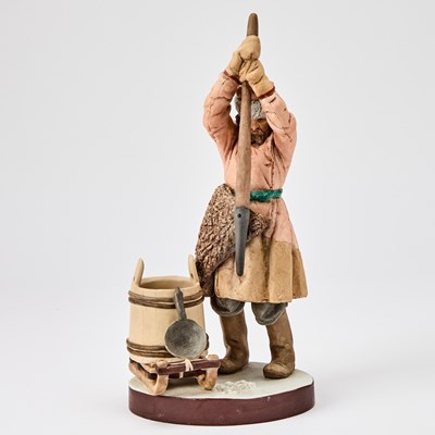 Lot 297 - Russian Porcelain Figure of a Peasant Hollowing Ice