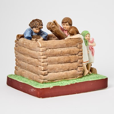 Lot 145 - Russian Porcelain Group of Children at a Well