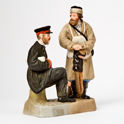 Lot 142 - Russian Porcelain Group of Man and Cobbler