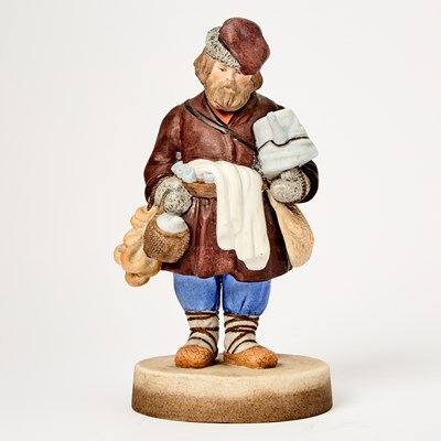 Lot 128 - Russian Porcelain Figure of a Sbiten and Bagel Vendor