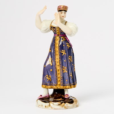 Lot 135 - Russian Porcelain Figure of a Woman Dancing