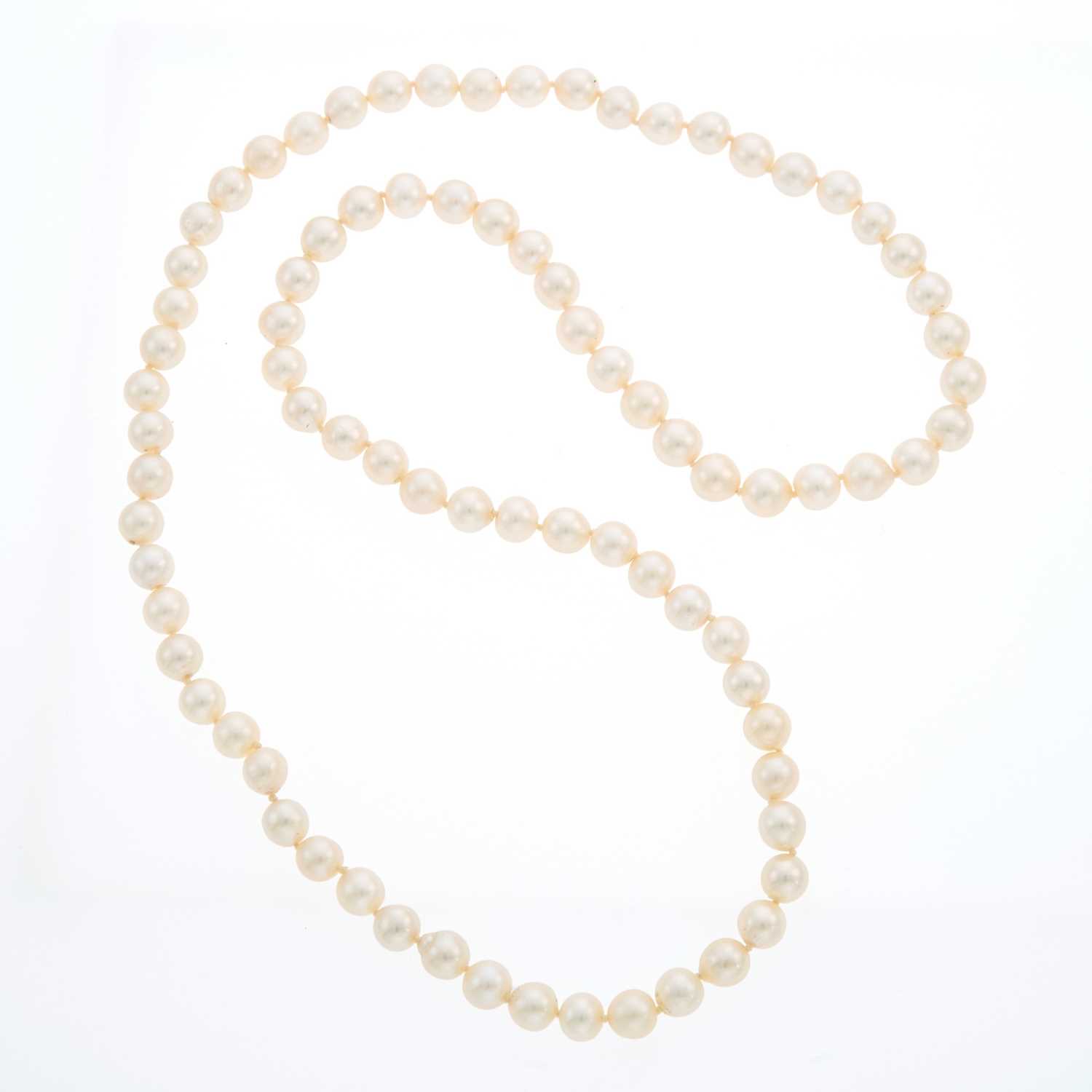 Lot 2219 - Long Cultured Pearl Necklace