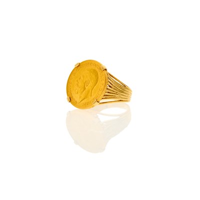 Lot 2071 - Gold and Gold Coin Ring