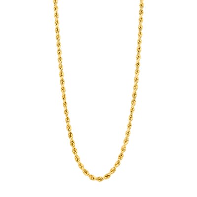 Lot 1051 - Long Gold Rope-Twist Chain Necklace