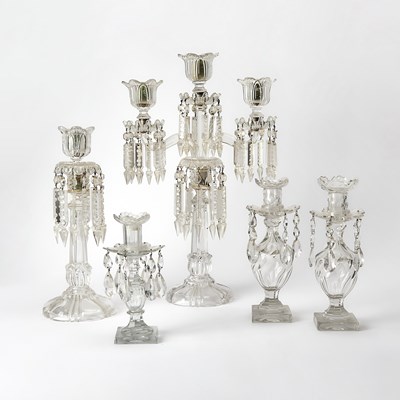 Lot 226 - Group of Cut and Molded Glass Candle Holders