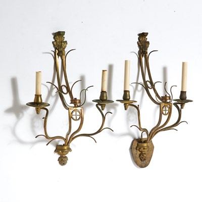 Lot 168 - Pair of French Bronze Two-Light Sconces