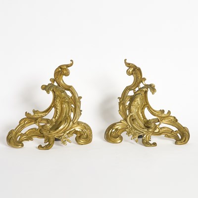 Lot 72 - Pair of Louis XV Style Gilt-Bronze Chenets