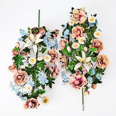 Lot 196 - Pair of Tole Flower Wall Ornaments