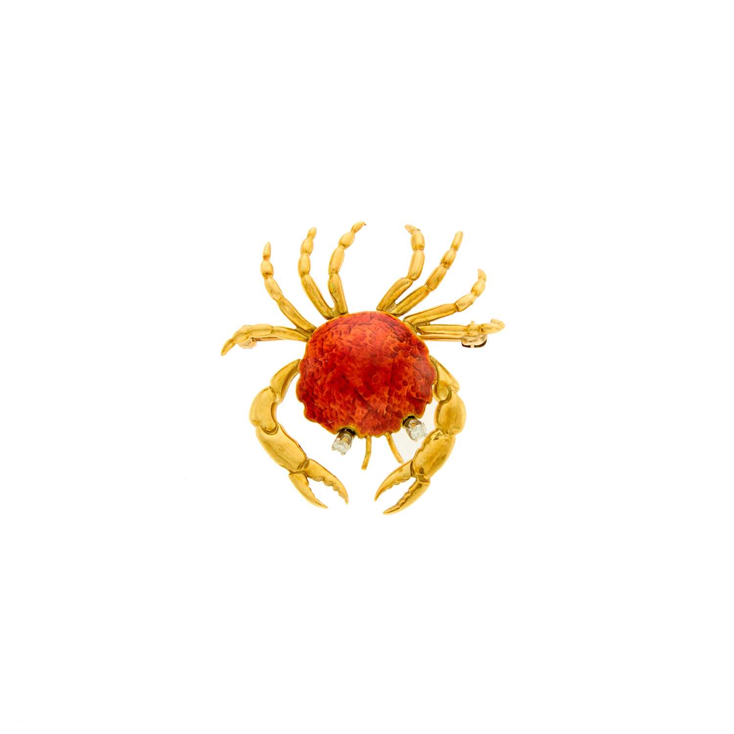 Lot 2013 - Cartier Gold, Diamond and Red Enamel Crab Pin