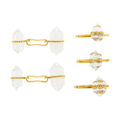 Lot 89 - Gold and Herkimer Quartz Crystal Dress Set