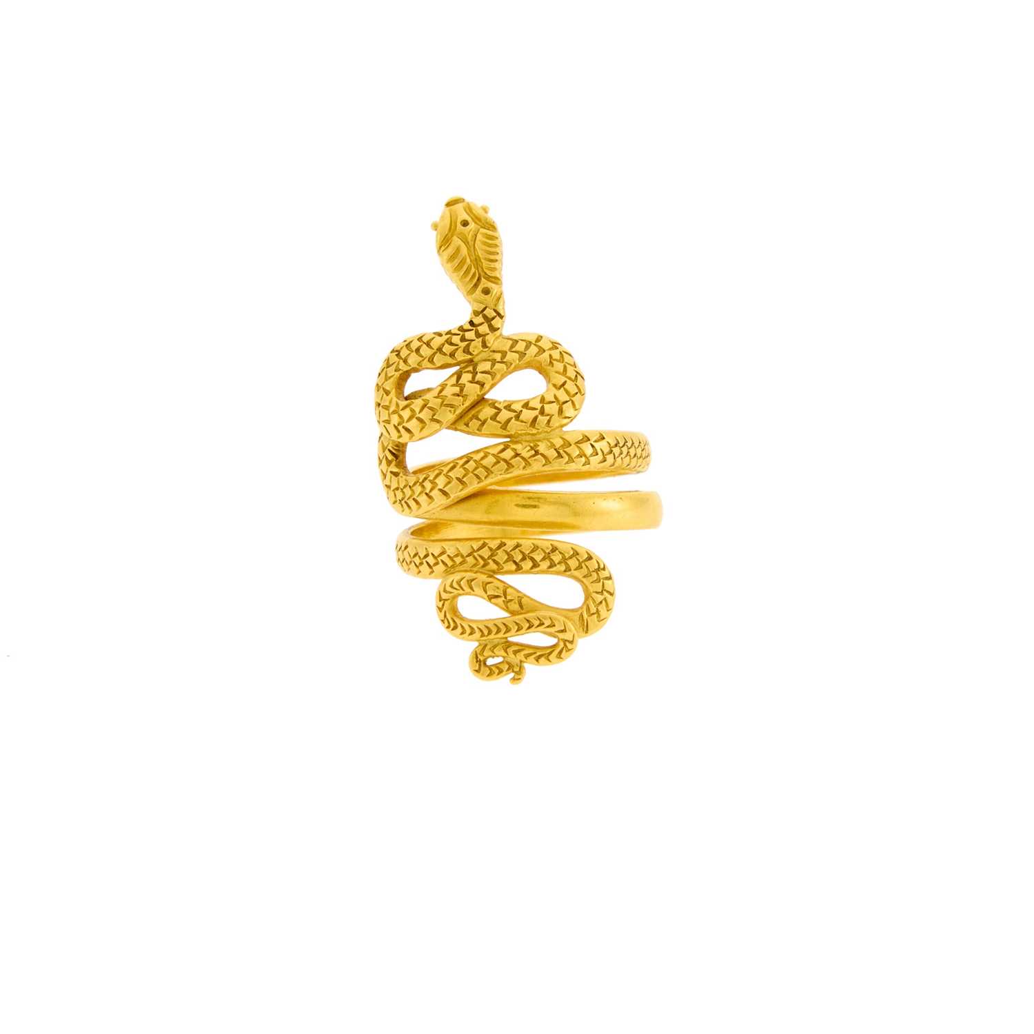 Lot 1036 - High Karat Gold Serpent Ring