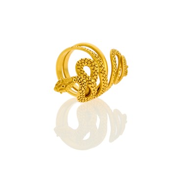 Lot 1036 - High Karat Gold Serpent Ring