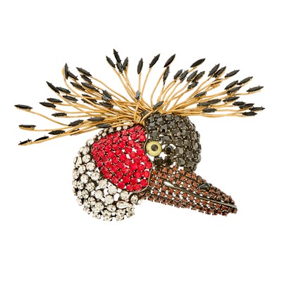 Lot 1011 - Hanna Bernhard Paris Egret Rhinestone Brooch