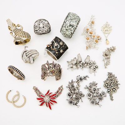 Lot 1019 - Group of Rhinestone Costume Jewelry