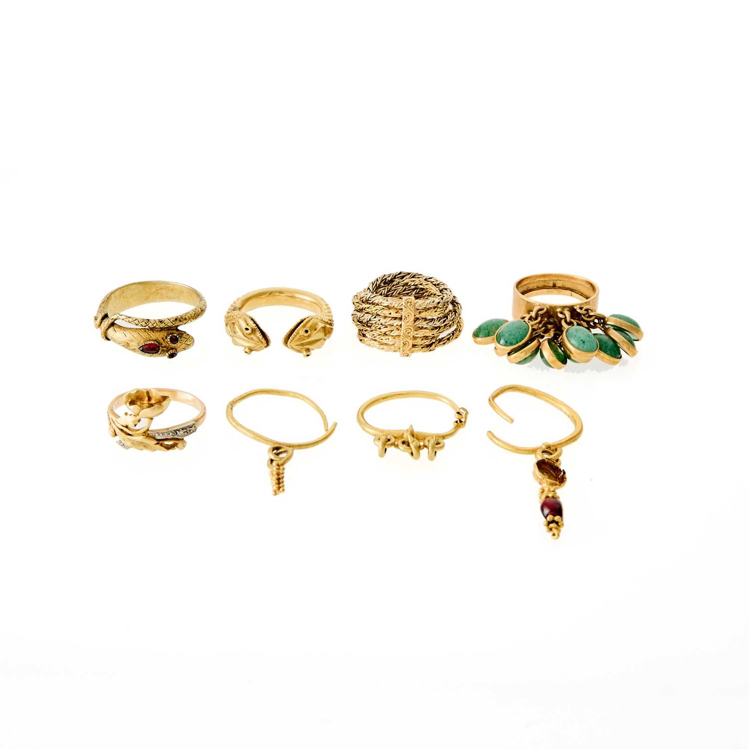 Lot 1040 - Group of Gold and Gem-Set Rings and Fragments