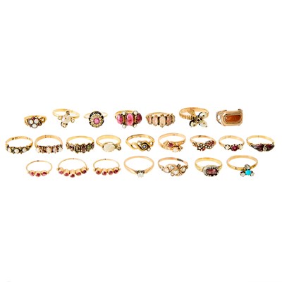 Lot 1038 - Group of Gold, Gold-Filled, Gilt-Metal and Gem-Set Rings