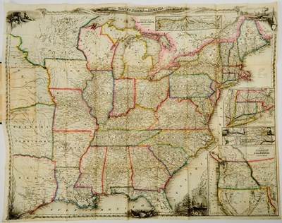 Lot 212 - An impeccably well-preserved 19th-century American guidebook, with folding map