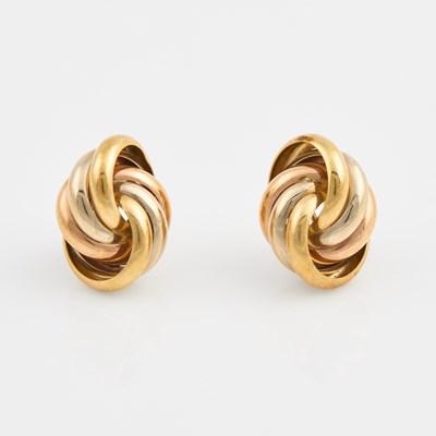 Lot 57 - Two Gold Earrings, 18K 9 dwt.