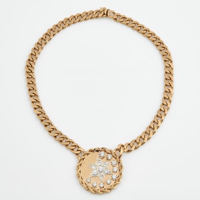 Lot 78 - Diamond Necklace, 22 diamonds about 4.75 cts., 14K 80 dwt., stones damaged