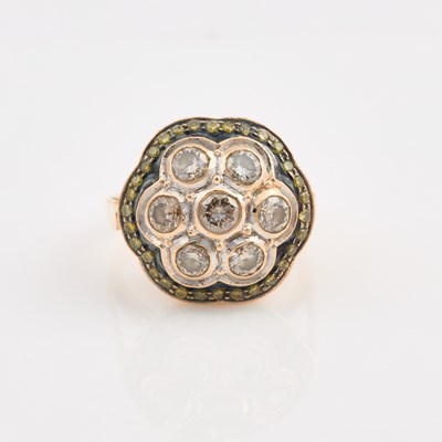 Lot 98 - Diamond Ring, 7 diamonds about 1.40 cts., 18K 6 dwt., stones damaged