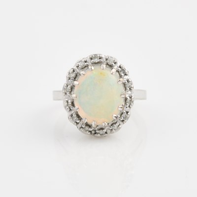 Lot 99 - Diamond and Stone Ring, 14 diamonds, 14K 3 dwt. all