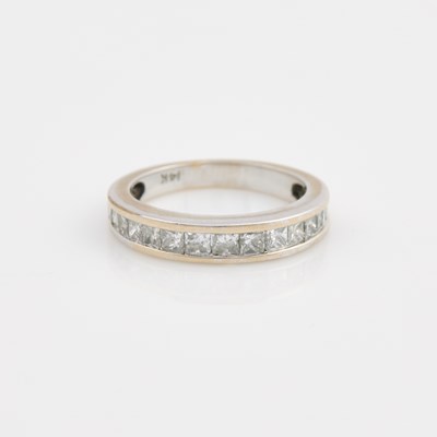 Lot 102 - Diamond Wedding Ring, 15 diamonds about 1.00 ct., 14K 2 dwt.