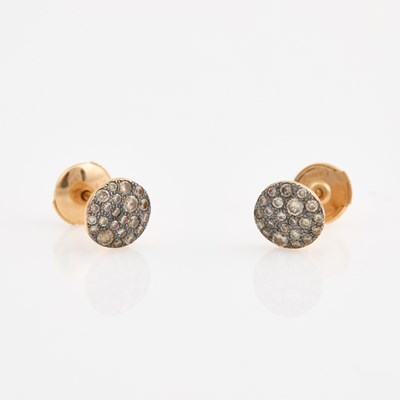 Lot 134 - Two Diamond Earrings, 18K 2 dwt.