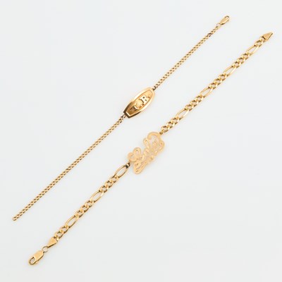 Lot 152 - Two Gold Anklets, 14K 14 dwt.