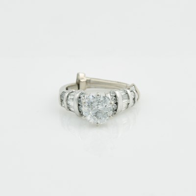 Lot 160 - Diamond Engagement Ring, 23 diamonds, center stone about 1.50 cts., 22 stones about 0.75 ct.,       14K 3 dwt.