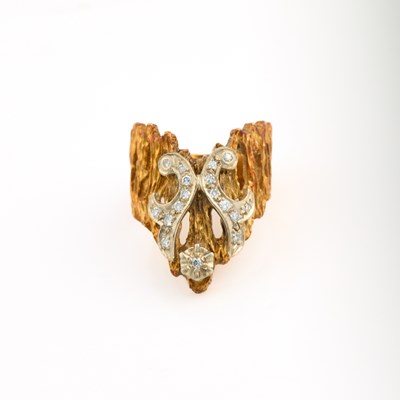 Lot 163 - Diamond Ring, 17 diamonds, 14K 7 dwt.