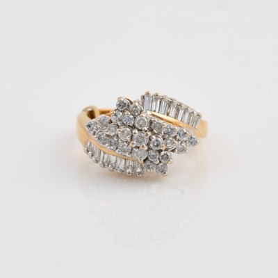 Lot 166 - Diamond Ring, 41 diamonds about 1.65 cts., 14K 4 dwt.